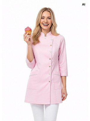 Bluza cukiernicza nr 90 pudrowy+biel