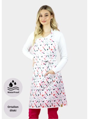 Fartuszek nr 81 Nails Print Biały