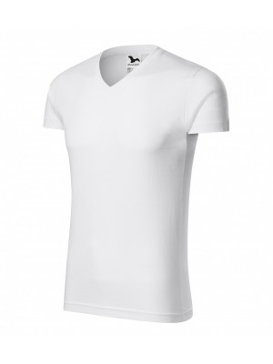 146 T-shirt V-neck biały