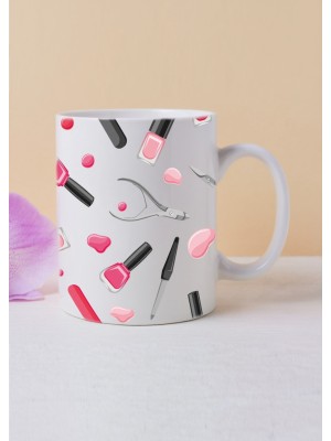 K6 Kubek Nails Print Biały