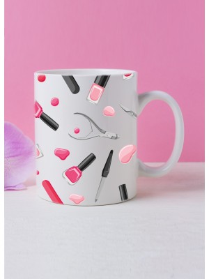 K6 Kubek Nails Print Biały