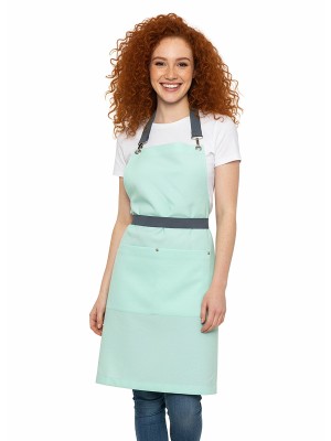 Fartuszek nr 99 seledyn + szary srebrne klamerki