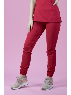 Spodnie joggery scrubs 101 czerwony