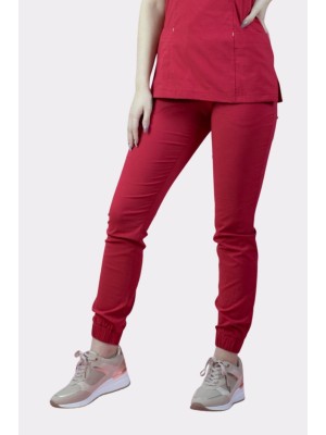 Spodnie joggery scrubs 101 czerwony