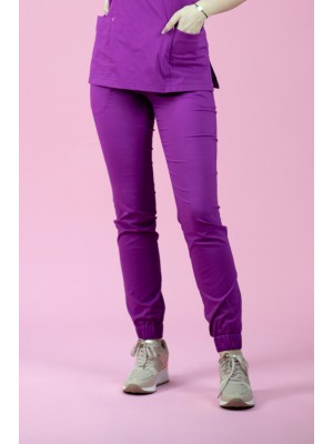 Spodnie joggery scrubs 101 purpurowy roz.40
