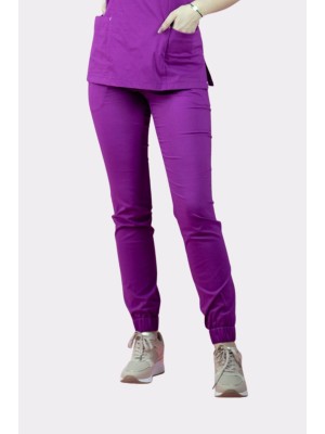 Spodnie joggery scrubs 101 purpurowy roz.40