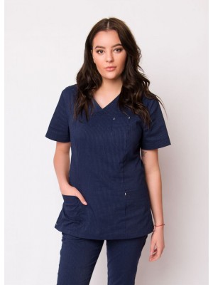 Bluza medyczna scrubs 101 granat paski roz.34/36