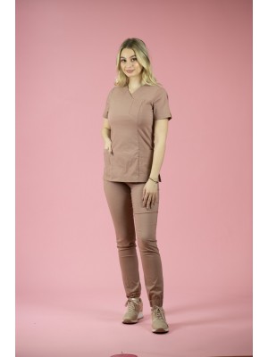 Spodnie joggery scrubs 101 latte