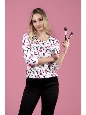 Koszulka Slim biały Make-Up Print 