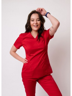 Bluza scrubs nr 86-H czerwień