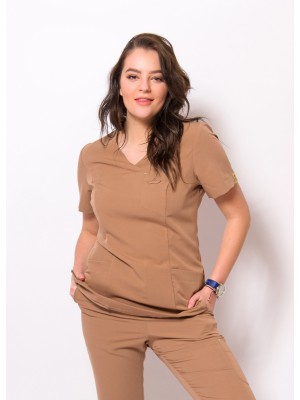 Bluza scrubs nr 88-O karmel r.34