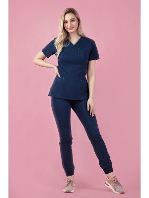 Komplet scrubs 101 jeansowy granat