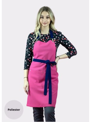 Fartuszek nr 99 fuksja + granat srebrne klamerki