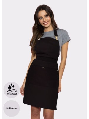 Fartuszek nr 99 czarny mat złote klamerki