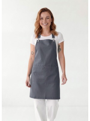 Fartuszek nr 99 szary mat srebrne klamerki