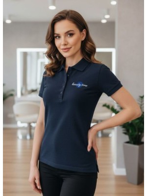210 Koszulka Polo Granat z haftem beauty time