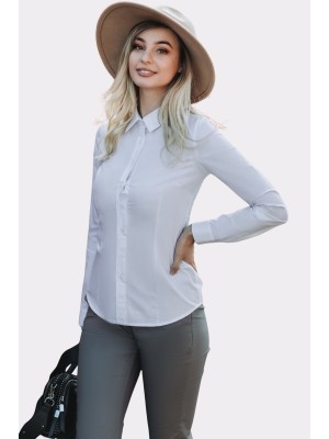 Koszula elastyczna biała długi rękaw