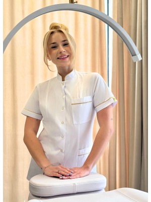 Fartuszek nr 12 biały + złoto SKAZA