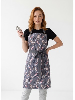 Fartuszek nr 99 barber + srebrne klamerki