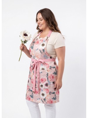 Fartuszek nr 99 piwonie + srebrne klamerki