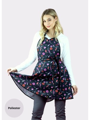MOD-47 fartuszek Make Up Print czarny